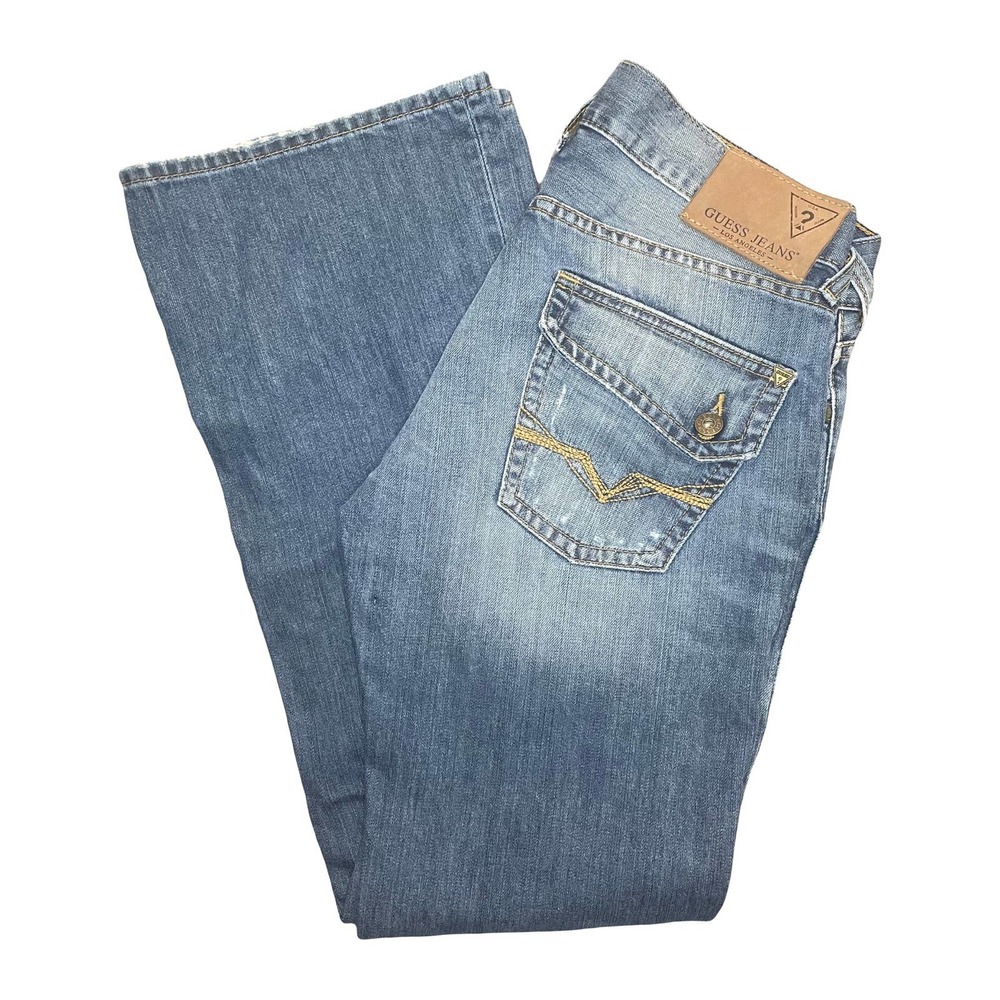 Guess Jeans Falcon Slim Boot Style Men's Jeans Flap Pockets Denim - Size 30x30